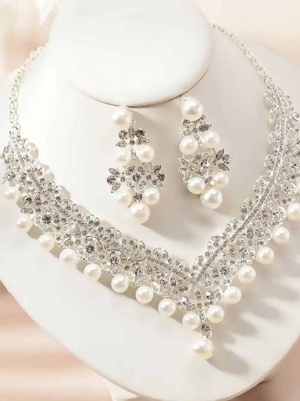 Pearl Jewelry Set necklace earrings